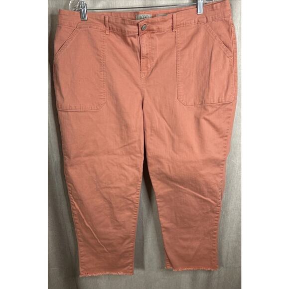 LOGO by Lori Goldstein Denim - LOGO by Lori Goldstein Petite Boyfriend Jean w/Frayed Hem Peach Sz 20WP
